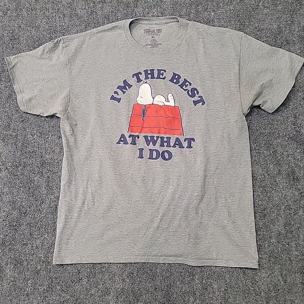 Snoopy The Peanuts Tshirt Gray I'm The Best At What I Do Size XL Charlie Brown - Picture 2 of 6